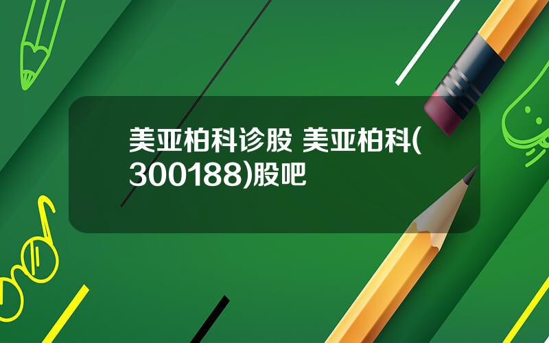 美亚柏科诊股 美亚柏科(300188)股吧